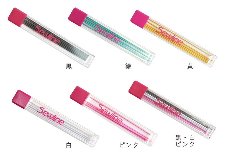 Sewline Mechanical Fabric Pencil Lead Refill, White, Black and Pink - Image 3